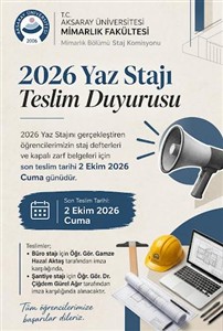 2026 Staj Defteri Teslimi Hakkında
